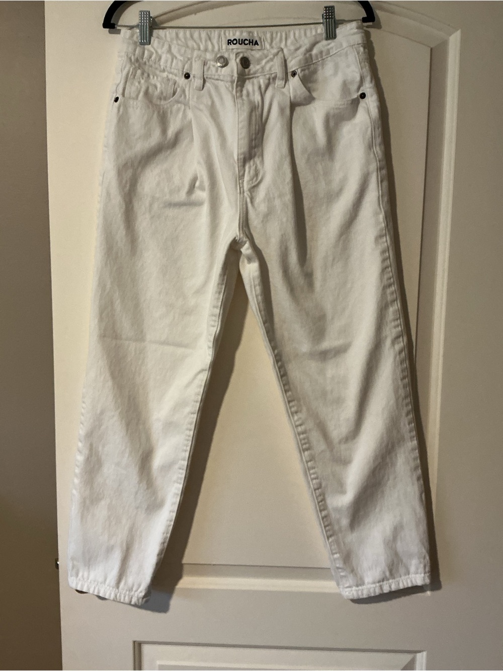 Roucha Women's White Straight-Leg Jeans — Clean Everyday Denim